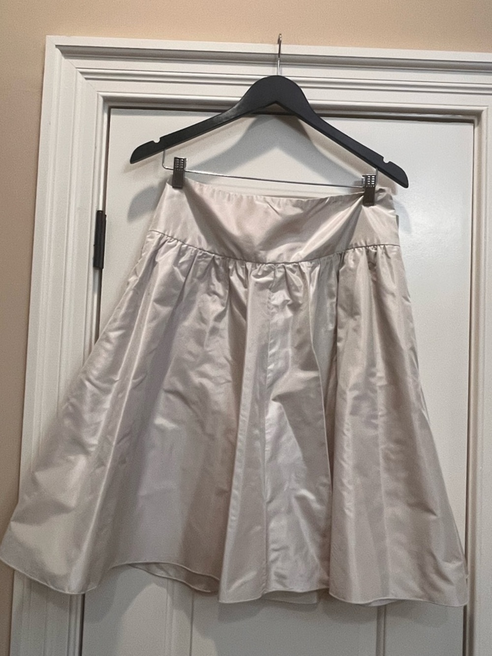 Armani Collezioni Silk Midi Skirt in Light Champagne